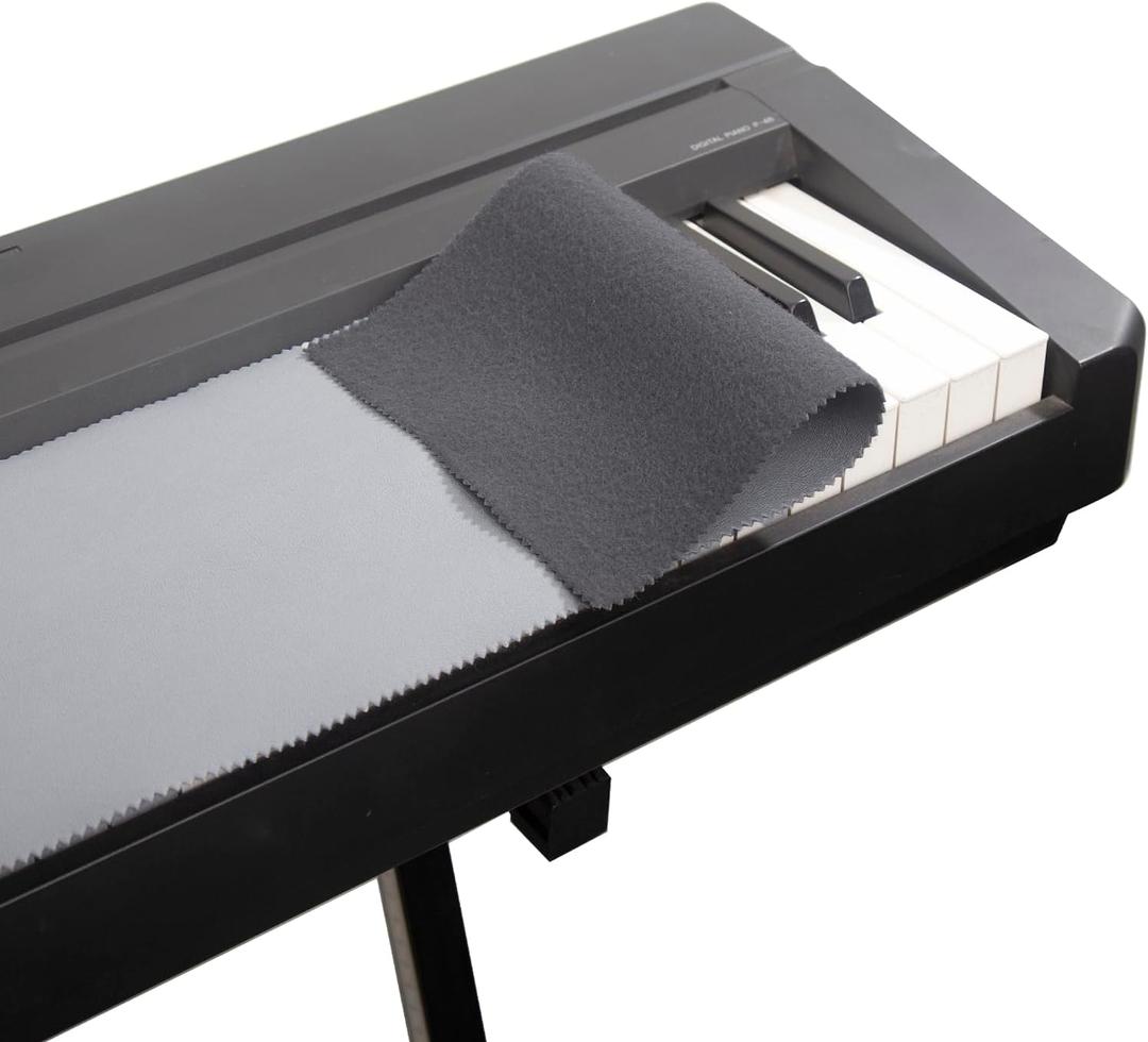 Piano Keyboard Anti-Dust Cover High Technology Fabric Key Cover Cloth Fit For Upright Piano, Electric Piano & Grand piano (Dark blue) (Gray)