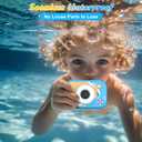 Kids Waterproof Camera, 1080P HD Underwater Digital Camera for Kids Aged 3-12, IP68 Swimming & Snorkeling Toy, ABS Plastic, 32GB Card, Birthday Gift for Children Boys Girls, Blue