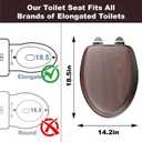 Elongated Acacia Wood Toilet Seat, Slow Close Solid Wood Toilet Seat Support 400 lbs, Heavy Duty Oval Toilet Lid with Soft Close Chrome Hinges, Grip-Tight Bumpers - Easy to Clean, Quick Assembly