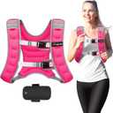 Fragraim Weighted Vest for Women Men - 8lb/10lb/12lb/16lb/22lb/25lb/30lb Weight Vest with Reflective Stripe, Detachable Phone Pouch, Ideal for Walking, Strength Training, Running, Workout, Cardio (Rose)