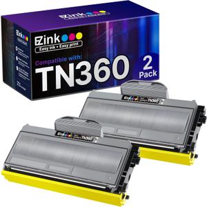 E-Z Ink Compatible Toner Cartridge Replacement for Brother TN330 TN360 TN-330 TN-360 High Yield Compatible with DCP-7040 DCP-7030 MFC-7840W HL-2140 MFC-7340 MFC-7440N HL-2170W HL-2150N (2 Black)