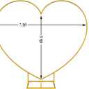 LANGXUN Large Size Metal Balloon Arch Kit, Wedding Heart Arch Stand, Love Balloon Column Arch Frame for Wedding, Bridal, Valentine's Day, Engagement and Birthday Party Supplies (Gold)