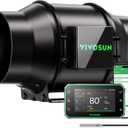 VIVOSUN G6 6" Inline Duct Fan & Temperature Humidity Controller, E42A WiFiApp Control AeroZesh Grow Tent Fan& Smart Thermostat, 388 CFM EC Motor Exhaust Fan for Heating Cooling, Greenhouse Accessory