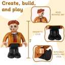 15 Pieces Magnetic People Figures for Kids, Magnet Play People Perfect for Magnetic Tiles Building Blocks STEM Learning Magnet Toys for Boys Girls Ages 3 4 5 6 7+ Years Birthday Gifts