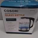 Cosori Electric Kettle, No Plastic Filter & Spout, 1.8Qt Tea Kettle & Hot Water Boiler For Coffee & Tea, Water Heater & Teapot, Automatic Shut Off, Borosilicate glass, Black, 1500W