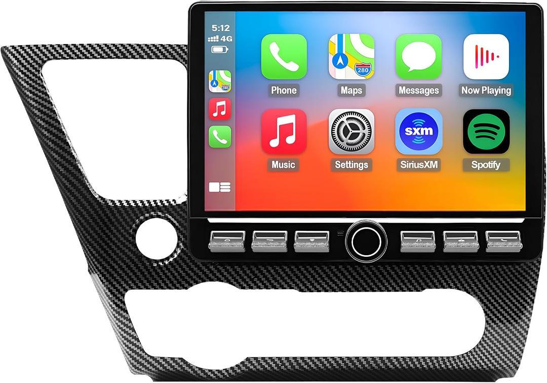 QLED Radio for Honda Civic Upgrade for 2013 2014 2015 Models,Carbon Fiber Style,Touch Screen Stereo Replacement,Wireless carplay Android auto,4G Network,Free Camera