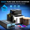 3500W Pure Sine Wave Power Inverter with Transfer Switch, 12V DC to 120V AC Converter, 7000W Peak, Auto Switch to Shore Power, Remote LCD Controller, USB & Type-C for RV, Truck, Off-Grid Heavy Duty