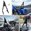 AUFER 28" Motorcycle Rear Passenger Backrest Sissy Bar With Pad Locked Rotary Docking Latches Clips With Keys Compatible With For Touring Road King Road Glide Street Glide Electra Glide 2009-2025, 28" Sissy Bar