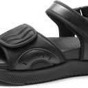 DREAM PAIRS Walking Sandals Women Arch Support Platform Sandals Comfortable Open Toe Hiking Summer Shoes Lightweight Outdoor Athletic Sport Water Sandals (9, Black)