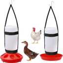 2 Packs Chick Feeder and Waterer Kit 1L Chick Feeder and 1L Chick Waterer Chicken Feeder and Hanging Chicken Waterer for Poultry Farm Chick Water Food Feeder
