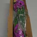Geegoods Artificial Mums Flowers for Outdoors, 16 Bundles UV Resistant Fake Plastic Purple Flowers Faux Lavender Style Flowers for Farmhouse Porch, Patio, Window Box & Garden Decor