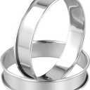 PINGEUI 30 Pack 4 Inches English Muffin Rings, Stainless Steel Round Crumpet Rings,Silver Double Rolled Baking Tart Rings for Dessert
