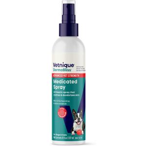 Vetnique Dermabliss Chlorhexidine Spray for Dogs and Cats with Ketoconazole, Antibacterial Antifungal for Hot Spots and Yeast, AlcoholFree No-Sting Itch Relief, 8oz