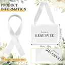 12 Pcs Reserved Seating Signs, This Row Is Reserved Hanging Signs with Silk Ribbon for Wedding Chairs Handmade Paper Chairs Sign for Wedding Ceremony Church Events Benches(White)