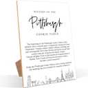 Pittsburgh Cookies Table Sign, Dessert Table Sign, Minimalist White Wood Decor, Wedding Accessories for Reception, Party Supplies And Decorations for Bridal Shower Activities, Bachelorette Party,4