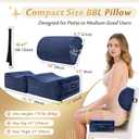 AOSSA BBL Pillow After Surgery for Sitting, Driving - Brazilian Butt Lift Seat Cushion & Back Support Set, Foldable Booty Pillow for Car, Travel, Office - Post Surgery Lipo Recovery Supplies (Blue)