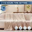 Westinghouse Electric Blanket Full Size, Super Cozy Soft Flannel 80"" x 84"" Heated Blanket with 10 Fast Heating Levels & 1-12 Auto-Off, Machine Washable, ETL&FCC Certification, Beige