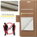 Wallet Case for Samsung Galaxy S26, PU Leather Magnetic Flip Case with RFID Blocking Card Holder Kickstand for Women Men, Shockproof Durable Protective Phone Cover for Galaxy S26 (Brown)