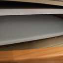 Solid Wood 30"x20" Irregular Asymmetrical Mirror, Japandi Boho Organic Shaped Decorative Accent Mirror, Small Natural Honey Walnut Wooden Wall-Mounted Mirror, Warm Walnut