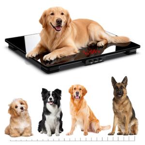 Dog Scale, 220lb Max / 0.02lb Accuracy Pet Scale, 25.6" x 17.7" Wide Platform Dog Scales for Large Breed, Built-in Smart Hold & Tare Function, 3 AAA Batteries Included
