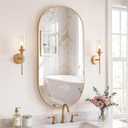 NEWBULIG 24" X 48" Oval Bathroom Mirror, Gold Wall Mirrors for Over Sink