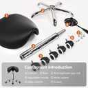 KKTONER Rolling Saddle Stool PU Leather Swivel Adjustable Rolling Stool with Wheels Salon Chair Black