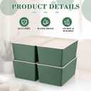 Menkxi 4 Pcs Storage Bins with Lids Plastic Stackable Containers for Organizing Shelves Christmas Ornament Box Baskets(Green,Large)