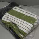 2 PCS Lavender Floral Welcome Door Mat Set, 17"x30" Coir Doormat with Non-Slip Backing & Green White Striped Mat, Farmhouse Spring Doormat for Front Porch, Patio, Entryway Spring Home Decor