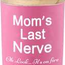 BFJLIFE Candles Gifts for Mom from Daughter Son Funny Cool Unique Christmas Mothers Day Birthday Gifts for Mom Stocking Stuffers Lavender Scented Soy Candle Moms Last Nerve Oh Look It's on Fire, Mom Pink