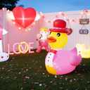 Hungdao 1 PC 4 ft Valentines Day Inflatable Duck Blow up Pool Float Large Giant Rubber Ducks with Formal Dress for Valentines Party Indoor Outdoor Wedding Decorations Air Pump Not Included