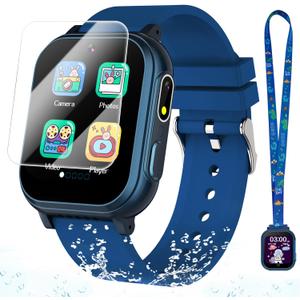Waterproof Smart Watch for Kids Toys for Boys Age 5-12 with 32 Games, Dual Camera, Habit Tracking, Music Player, Video, Alarm Clock, HD Touchscreen Kids Smart Watch Birthday Gift for 3-12 Year Old