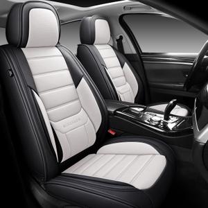 MINGBRON Seat Covers, Car Seat Covers Front Seats, Car Seat Cover, Car Seat Protector Waterproof, Car Seat Cushion Nappa Leather, Black Seat Covers Carseat Cover Universal Fit for Most Cars