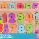 Chuckle & Roar Wooden Puzzle ABC and 123 Theme 2 Pack