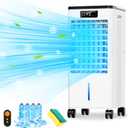 Portable Air Conditioners, 3-IN-1 Evaporative Swamp Cooler, Windowless Air Conditioner, 4 Modes & 3 Speeds, 12H Timer, Child Lock, Smart Remote & Touch Control, Portable Ac Unit for Bedroom, Indoor