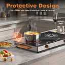 2 Burner Electric Cooktop 110V - 24 Inch(22.2"x 13.07") Countertop Electric Stove with Handles 2000W, Two Burner Ceramic Burner with Touch and Knob Control, Timer, Safety Lock, 120V Plug in