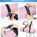 WOMACO Yoga Mat Strap, Adjustable Yoga Mat Carrier with Shoulder Strap & Handle for Women, Men, Portable Picnic Camping Blanket Straps (Black, 1 Pack)