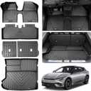 Vanseno Floor Mats & Cargo Liner for KIA EV6 2024 2023 2022 Backrest Mat Floor Liner Trunk Mat All Weather TPE Rubber Protection Mat for 2022-2024 KIA EV6 Accessories (Not for Manual 1st Row)