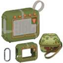 JCHPINE Silicone Cover and Hard Travel Case for JBL Go 4 Ultra Portable Bluetooth Speaker, Accessories for JBL Go 4 Pro Sound Bluetooth Speaker Stand Up Holder (Squad Case)