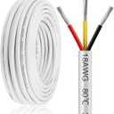 50FT 18 Gauge Wire 3 Conductor, 18AWG Electrical Wire, 18/3 Oxygen Free Stranded Tinned Copper Wire, Insulated Low Voltage Cable for LED Lamps Lights Automotive (50Feet)