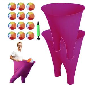 Granny Pants Yard Game Sets(2Pcs), Granny Pants Outdoor Games for Adults and Family, Party Field Day Games with 12 Bouncy Balls, More Balls for Backyard Park Beach (Pink)