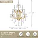 Modern Crystal Wall Sconce Lights- 6 Light Maria Theresa Crystal Wall Sconces Lighting Gold Wall Lamp Chandelier Light Fixtures for Living Room Wall Sconce Light Wall Mounted Lamp Indoor, 17" x 11.1" x 28.9"