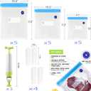 Reusable Sous Vide Bags 3 Sizes - 20 Pack with Hand Pump, Sealing Clips for Sous Vide Cooking and Food Storage (Blue Kit)