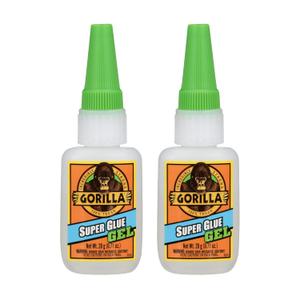 Gorilla Super Glue Gel, Clear Glue, 20 Gram (Pack of 2) - All Purpose and Fast Setting for Projects and Repairs