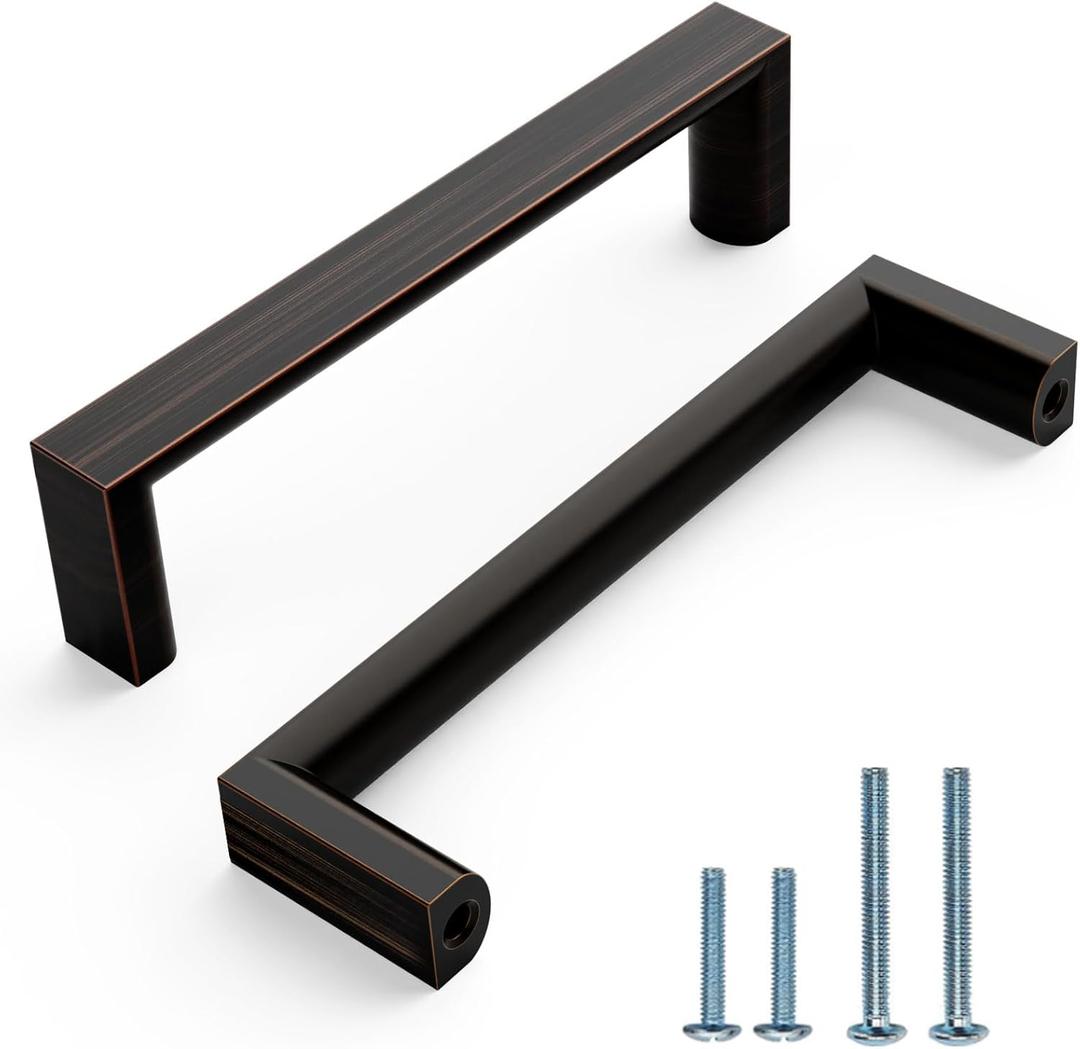10 Pack 3 Inch(76mm) Oil Rubbed Bronze Cabinet Pulls, Zinc Cabinet Hardware Drawer Pulls for Cupboard Wardrobe