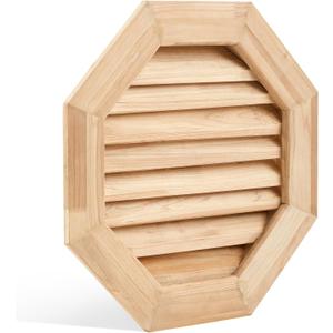 Maitys 25" W x 25" H Wood Gable Vents for House, Octagon Gable Vents Shed for Attics Garages Sheds Ventilation Exterior, Rough Opening: 20" W x 20" H
