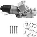 Aluminium Oil Filter Housing with Oil Cooler Compatible with Audi A3 A4 Quattro TT TTS 2.0T 2.0L Volkswagen Jetta 2007-2008 Passat/GTI 2006-2008