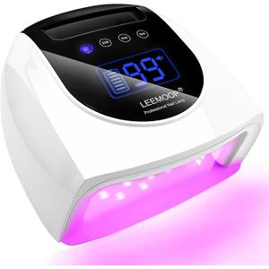 Rechargeable UV LED Nail Lamp, 96W Cordless UV Light for Nails with Handle, Professional Curing Lamp for Gel Nails with 42 Beads, 4 Timer Setting Nail Light and LED Touch Screen Gel Polish Nail Dryer