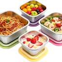 4 Pack Stainless Steel Food Storage Containers with Lids(13.5/24/34/47oz), Nesting Design Leakproof Metal Lunch Box, Reusable Snack & Meal Prep Containers for Daily Use, Dishwasher Safe