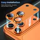 Uyiton Compatible with iPhone 17 Pro Camera Lens Protector - [Not Easy to Break][Strong Adsorption][Case-Friendly] Metal Tempered Glass Rear Camera Screen Cover - Cosmic Orange