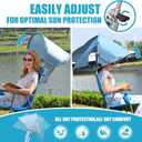 Universal Wind-Resistant Chair Umbrella Canopy, Foldable Portable UPF 50+ Sun Shade Attachment with Adjustable Clamp, Fits Most Beach, Camping, Lawn, Sports, Tanning, Zero Gravity Chairs & Wheelchairs